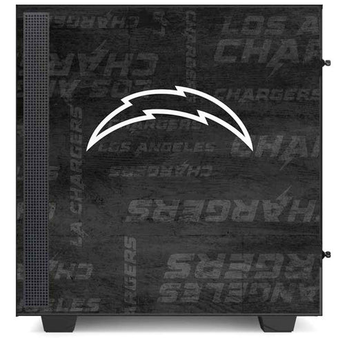 NFL Los Angeles Chargers Black & White NZXT H510 Compact ATX Mid-Tower Case Skin