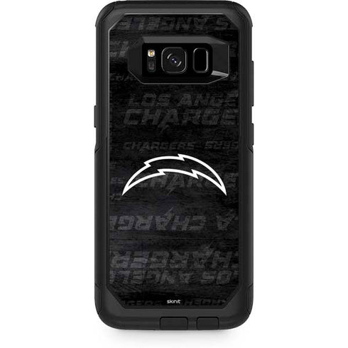 NFL Los Angeles Chargers Black & White Otterbox Commuter Galaxy Skin