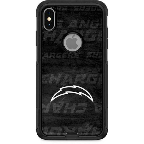 NFL Los Angeles Chargers Black & White Otterbox Commuter iPhone Skin