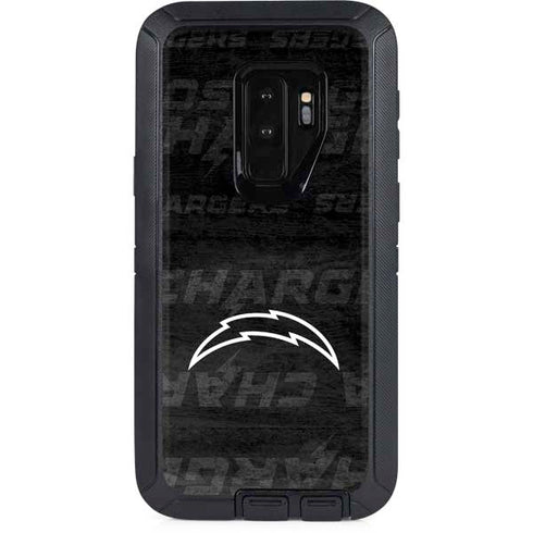 NFL Los Angeles Chargers Black & White Otterbox Defender Galaxy Skin