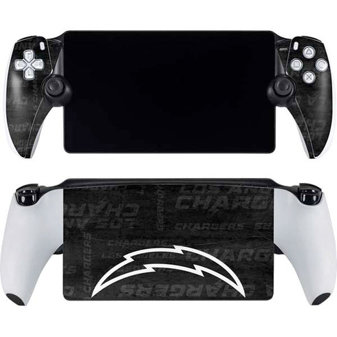 NFL Los Angeles Chargers Black & White PlayStation Portal Remote Player Skin