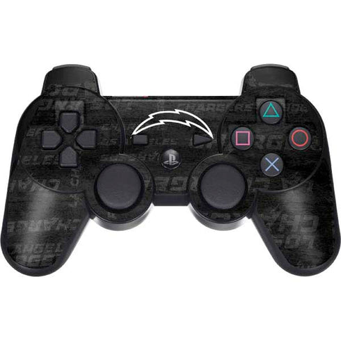 NFL Los Angeles Chargers Black & White PS3 Dual Shock wireless controller Skin