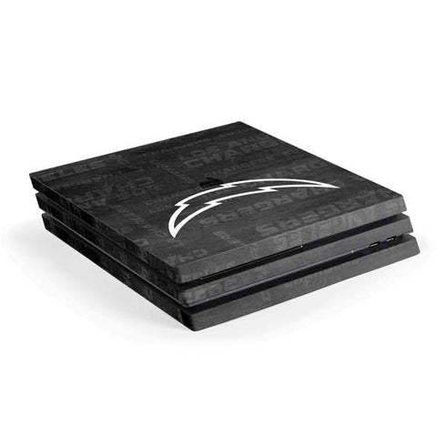 NFL Los Angeles Chargers Black & White PS4 Pro Console Skin