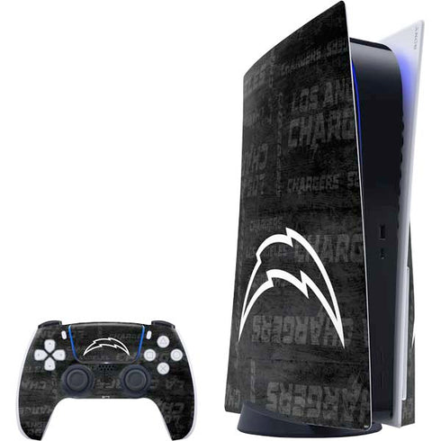 NFL Los Angeles Chargers Black & White PS5 Bundle Skin