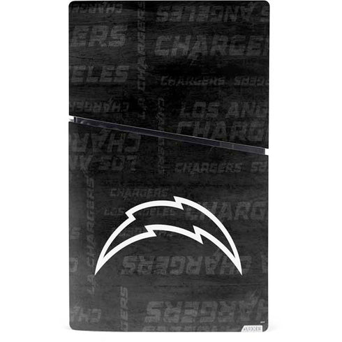 NFL Los Angeles Chargers Black & White PS5 Slim Digital Edition Console Skin