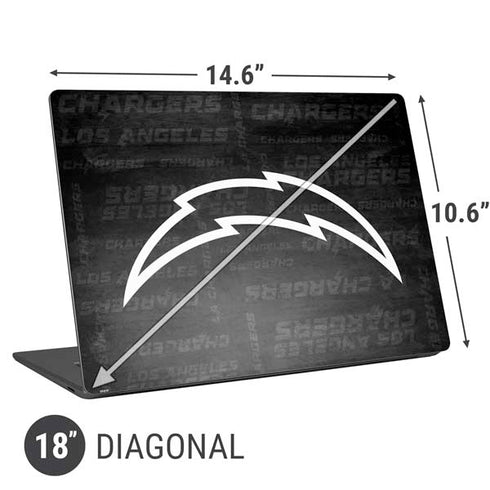 NFL Los Angeles Chargers Black & White Universal Laptop 18in (14.6 x 10.6in) Skin