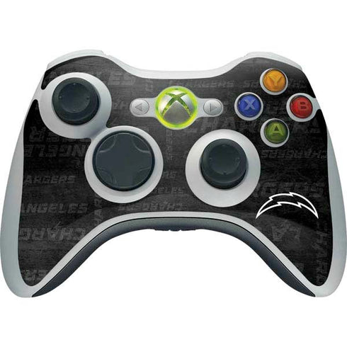 NFL Los Angeles Chargers Black & White Xbox 360 Wireless Controller Skin