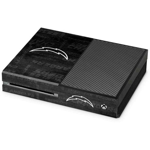 NFL Los Angeles Chargers Black & White Xbox One Console Skin