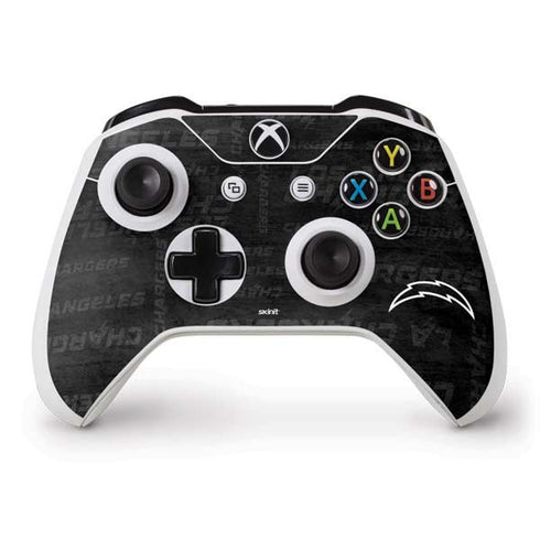 NFL Los Angeles Chargers Black & White Xbox One S Controller Skin