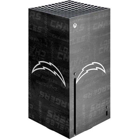 NFL Los Angeles Chargers Black & White Xbox Series X Console Skin