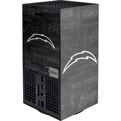 NFL Los Angeles Chargers Black & White Xbox Series X Console Skin