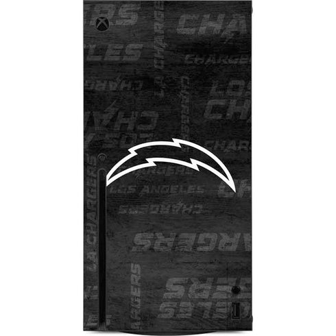 NFL Los Angeles Chargers Black & White Xbox Series X Console Skin