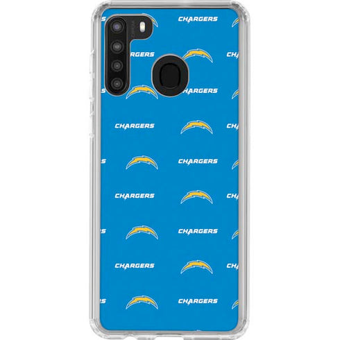 NFL Los Angeles Chargers Blitz Series Galaxy A21 Clear Case
