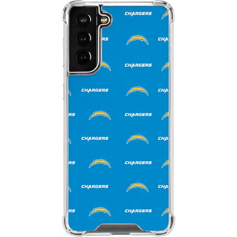 NFL Los Angeles Chargers Blitz Series Galaxy S21 FE Clear Case