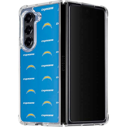 NFL Los Angeles Chargers Blitz Series Galaxy Z Fold5 5G Clear Case