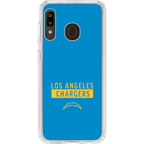 NFL Los Angeles Chargers Blue Performance Series Galaxy A20 Clear Case