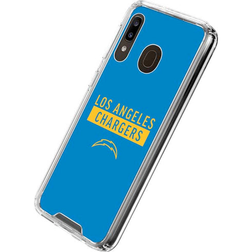 NFL Los Angeles Chargers Blue Performance Series Galaxy A30 Clear Case