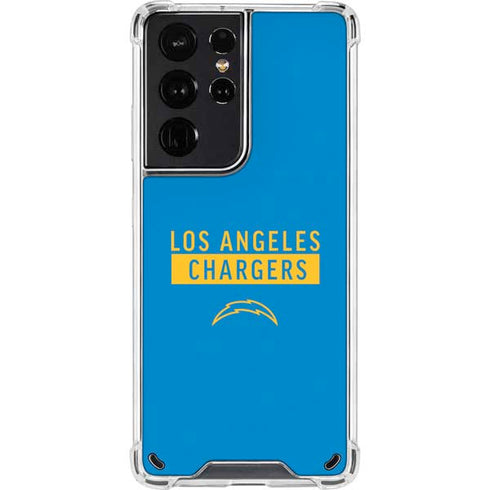 NFL Los Angeles Chargers Blue Performance Series Galaxy S21 Ultra 5G Clear Case