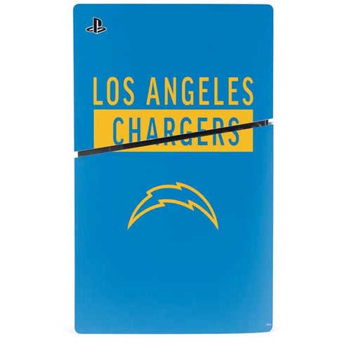 NFL Los Angeles Chargers Blue Performance Series PS5 Slim Disk Console Skin