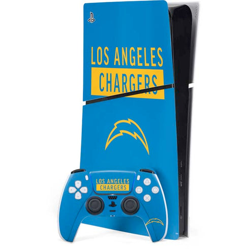 NFL Los Angeles Chargers Blue Performance Series PS5 Slim Digital Edition Bundle Skin