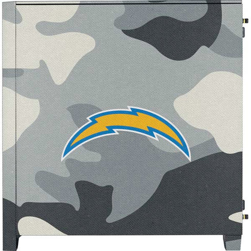 NFL Los Angeles Chargers Camo Corsair 4000D Tempered Glass Mid-Tower ATX Case Skin