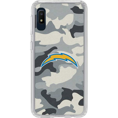 NFL Los Angeles Chargers Camo Galaxy A10e Clear Case