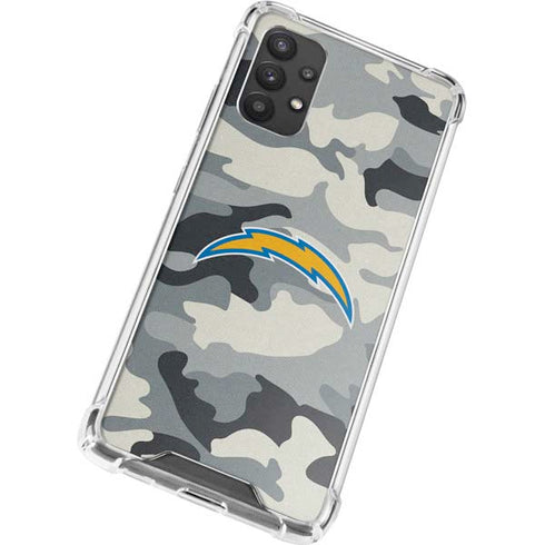 NFL Los Angeles Chargers Camo Galaxy A32 5G Clear Case
