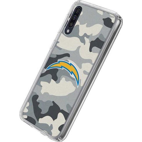 NFL Los Angeles Chargers Camo Galaxy A50 Clear Case