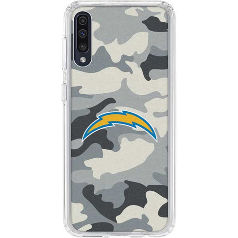 NFL Los Angeles Chargers Camo Galaxy A50 Clear Case