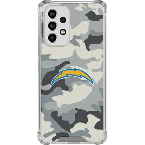 NFL Los Angeles Chargers Camo Galaxy A53 5G Clear Case