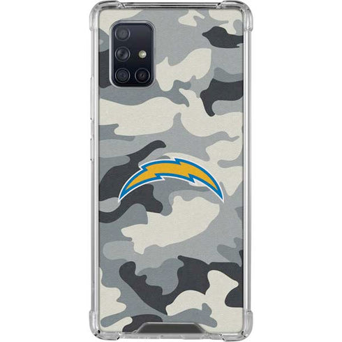 NFL Los Angeles Chargers Camo Galaxy A71 5G Clear Case