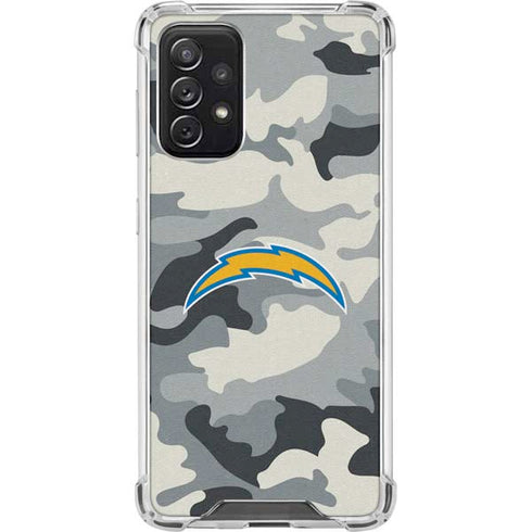 NFL Los Angeles Chargers Camo Galaxy A72 5G Clear Case