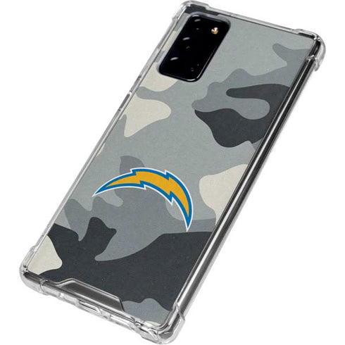 NFL Los Angeles Chargers Camo Galaxy Note20 5G Clear Case