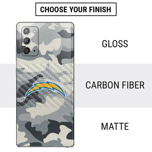 NFL Los Angeles Chargers Camo Galaxy Note20 5G Skin