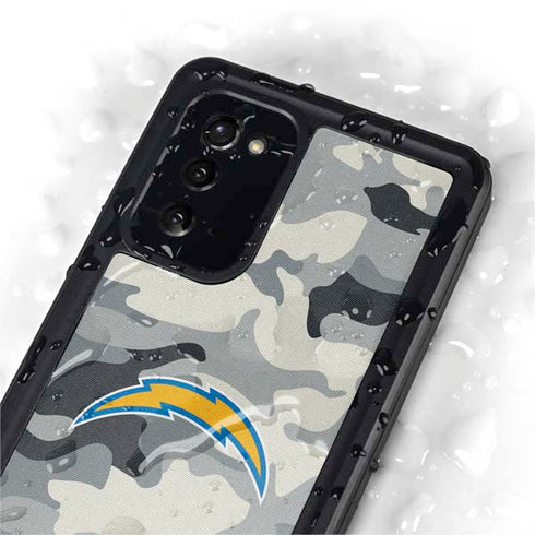 NFL Los Angeles Chargers Camo Galaxy Note20 5G Waterproof Case