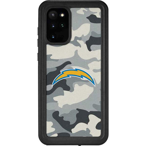 NFL Los Angeles Chargers Camo Galaxy S20 Plus Waterproof Case