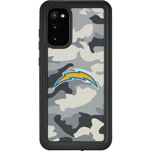 NFL Los Angeles Chargers Camo Galaxy S20 Waterproof Case
