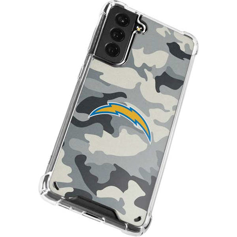 NFL Los Angeles Chargers Camo Galaxy S21 Plus 5G Clear Case