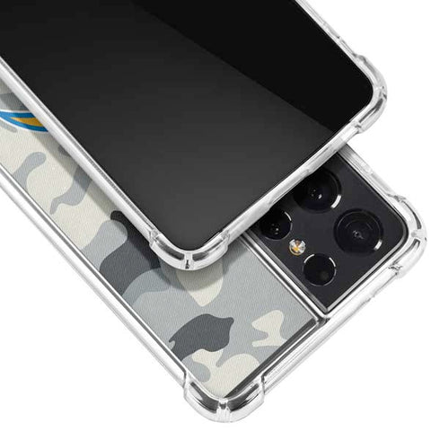NFL Los Angeles Chargers Camo Galaxy S21 Ultra 5G Clear Case