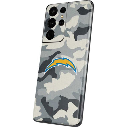 NFL Los Angeles Chargers Camo Galaxy S21 Ultra 5G Skin