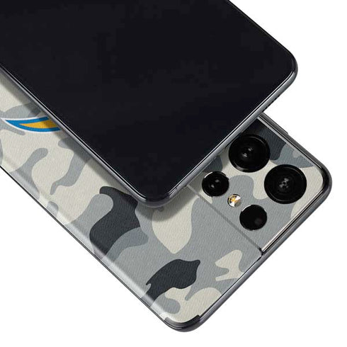 NFL Los Angeles Chargers Camo Galaxy S21 Ultra 5G Skin