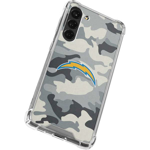 NFL Los Angeles Chargers Camo Galaxy S23 Plus Clear Case
