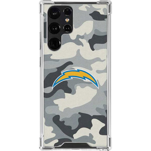 NFL Los Angeles Chargers Camo Galaxy S24 Ultra Clear Case