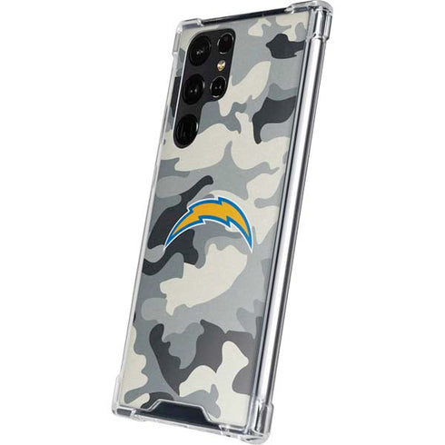 NFL Los Angeles Chargers Camo Galaxy S24 Ultra Clear Case