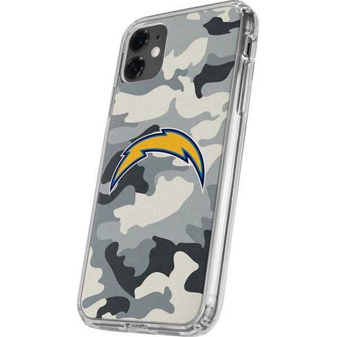NFL Los Angeles Chargers Camo iPhone 11 Clear Case