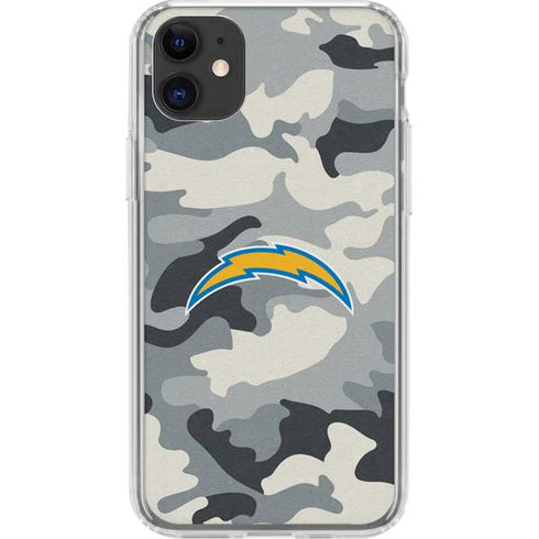 NFL Los Angeles Chargers Camo iPhone 11 Clear Case