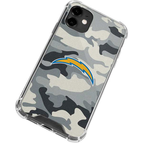 NFL Los Angeles Chargers Camo iPhone 12 Mini Clear Case