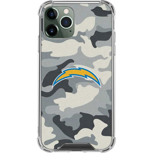 NFL Los Angeles Chargers Camo iPhone 12 Pro Clear Case