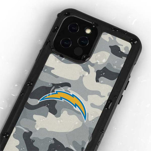 NFL Los Angeles Chargers Camo iPhone 12 Pro Waterproof Case