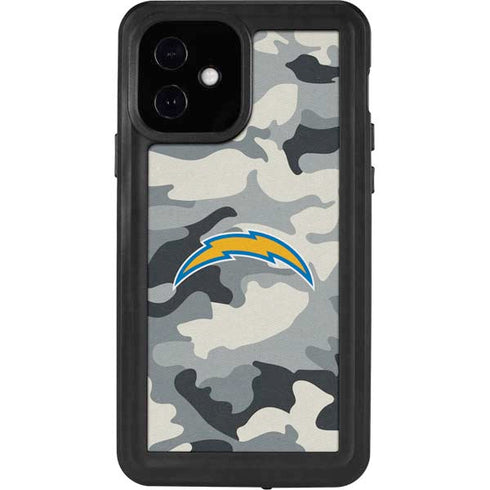 NFL Los Angeles Chargers Camo iPhone 12 Waterproof Case